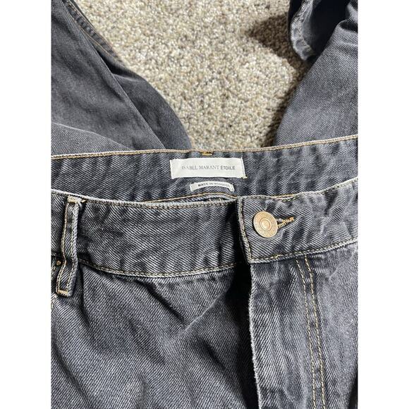 Isabel Marant Etoile Grey Grunge Straight Ankle Jeans Size 44 Inseam 25.5 - Picture 8 of 10